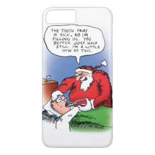 Tooth Fairy Santa Funny-kerstCartoon iPhone 8/7 Plus Hoesje