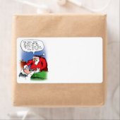 Tooth Fairy Santa Funny-kerstCartoon Etiket (Insitu)
