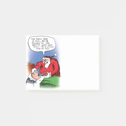Tooth Fairy Santa Funny-kerstCartoon Post-it® Notes (Voorkant)