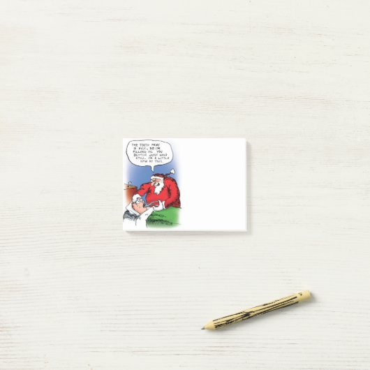 Tooth Fairy Santa Funny-kerstCartoon Post-it® Notes (Op bureau)