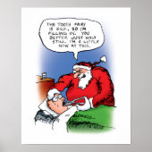 Tooth Fairy Santa Funny-kerstCartoon Poster (Voorkant)
