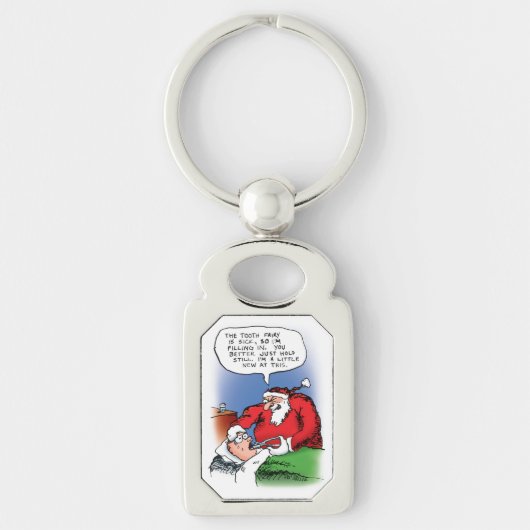 Tooth Fairy Santa Funny-kerstCartoon Sleutelhanger (Voorkant)