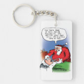 Tooth Fairy Santa Funny-kerstCartoon Sleutelhanger (Voorkant)