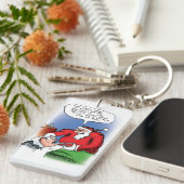 Tooth Fairy Santa Funny-kerstCartoon Sleutelhanger (Voorkant Rechts)