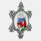 Tooth Fairy Santa Funny-kerstCartoon Tin Sneeuwvlok Ornament (Links)