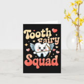 Tooth Fairy Squad Cute Cud Tooth Retro Dental Humo Kaart (Gele Bloem)