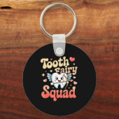 Tooth Fairy Squad Cute Cud Tooth Retro Dental Humo Sleutelhanger (Voorkant)