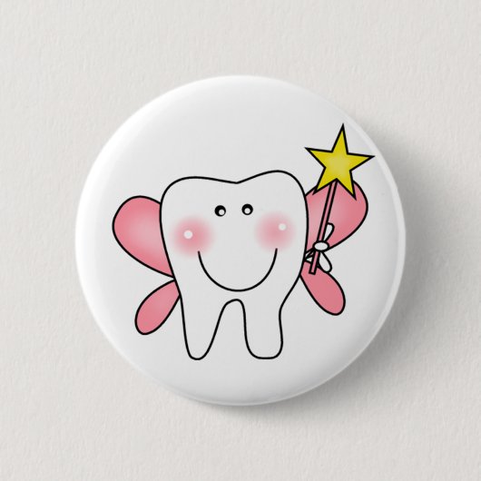 Tooth Fairy Tshirts en Gifts Ronde Button 5,7 Cm (Voorkant)