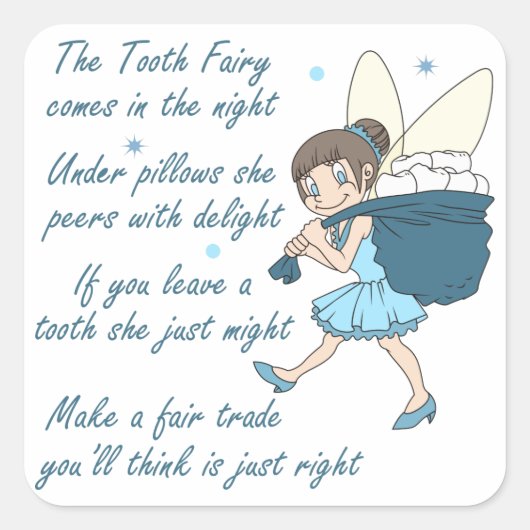 Tooth Fairy Vierkante Sticker (Voorkant)