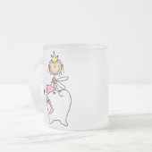 Tooth Fairy zit op een tand-Mok Matglas Koffiemok (Voorkant links)
