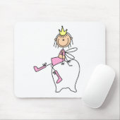 Tooth Fairy zit op een tooth Mousepad Muismat (Met muis)