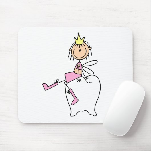 Tooth Fairy zit op een tooth Mousepad Muismat (Met muis)