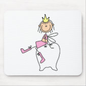 Tooth Fairy zit op een tooth Mousepad Muismat (Voorkant)