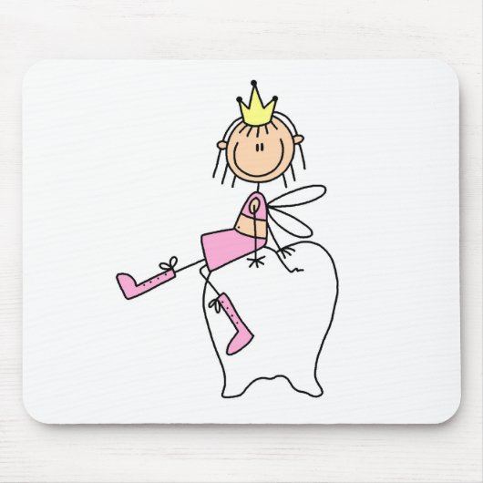 Tooth Fairy zit op een tooth Mousepad Muismat (Voorkant)