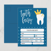 Tooth-fee-ontvangstbewijs verloren tanden boys bla uitnodiging briefkaart (Voorkant / Achterkant)