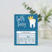Tooth-fee-ontvangstbewijs verloren tanden boys bla uitnodiging briefkaart (Staand voorkant)