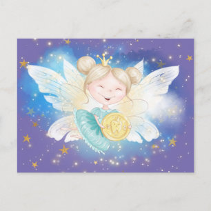Tooth firy Letter prinses met gouden sterren Briefkaart