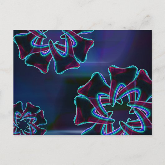 Tooth Flower Design Blue Dental Art Briefkaart (Voorkant)