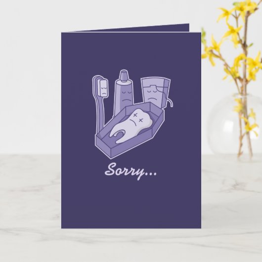 Tooth Funeral Kaart (Gele Bloem)