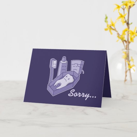 Tooth Funeral Kaart (Gele Bloem)