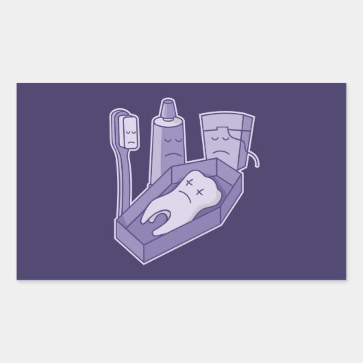 Tooth Funeral Rechthoekige Sticker (Voorkant)