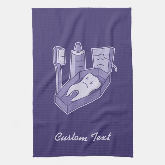 Tooth Funeral Towel Theedoek (Verticaal)