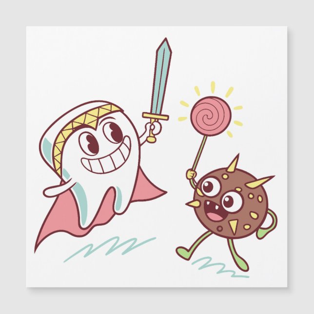 Tooth Hero vs Bacteria Monster Fun Dental Cartoon (Voorkant)