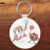 Tooth Hero vs Bacteria Monster Fun Dental Cartoon Sleutelhanger (Voorkant)