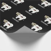 Tooth Hurty Funny Dental Pun Dark BG Cadeaupapier (Hoek)