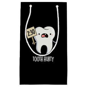 Tooth Hurty Funny Dental Pun Dark BG Klein Cadeauzakje