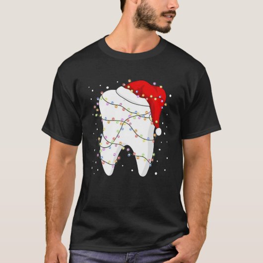 Tooth licht kerstkerstkersttentaal als t-shirt (Voorkant)