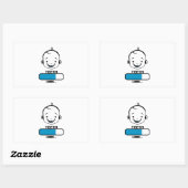 tooth loaded first lost baby child funny rechthoekige sticker (Vel)