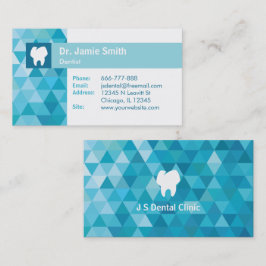 Tooth Logo Blue Polygon Dentist Visitekaartjes