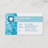 Tooth Logo Blue Polygon Dentist Visitekaartjes (Voorkant)