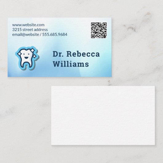 Tooth Logo | QR-streepjescode Visitekaartje (Voorkant / Achterkant)
