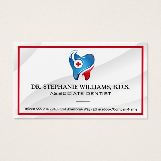 Tooth Logo tandheelkundige hulp | Tandheelkunde Visitekaartje (Voorkant)