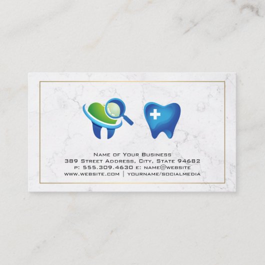 Tooth Logos Visitekaartje (Achterkant)