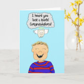 Tooth Lost Boy Congratulations Paper Card Kaart (Gele Bloem)