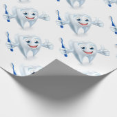 Tooth Mascot Character Cadeaupapier (Hoek)