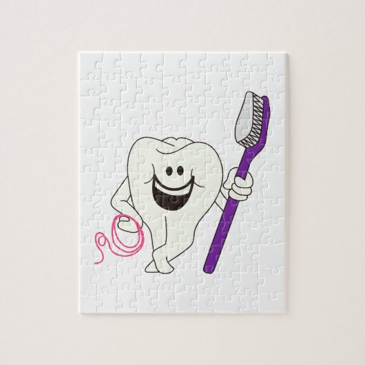 Tooth met penseel legpuzzel (Verticaal)