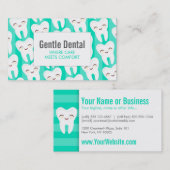 Tooth-patroon - Blauwgroen aangepaste Visitekaartj Visitekaartje (Voorkant / Achterkant)