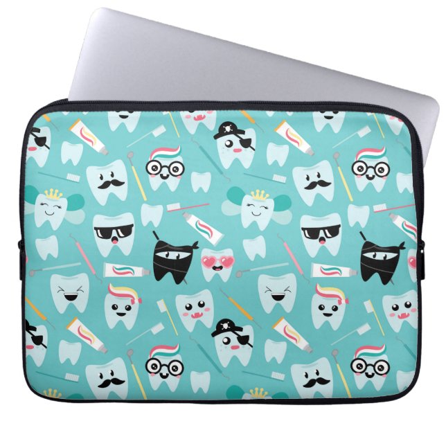 Tooth Pattern Laptop Sleeve (Voorkant)