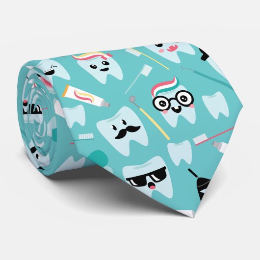 Tooth Pattern Stropdas (Opgerold)