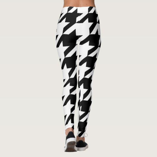 Tooth Pattern tegen zwarte en witte honden Leggings (Achterkant)
