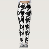 Tooth Pattern tegen zwarte en witte honden Leggings (Voorkant)