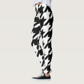 Tooth Pattern tegen zwarte en witte honden Leggings (Links)