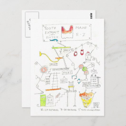 Tooth Pulling Briefkaart (Voorkant / Achterkant)