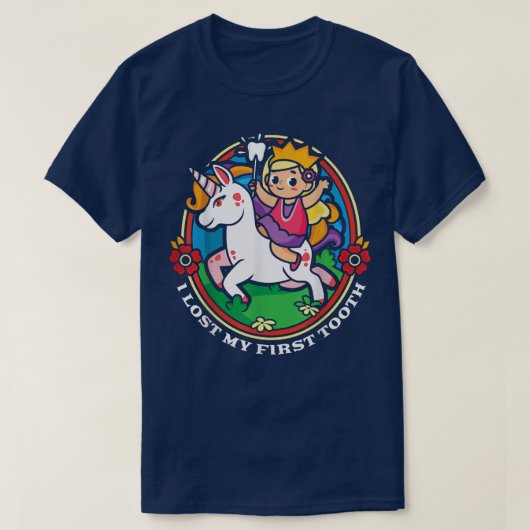 Tooth Rainbow Dentist Unicorn Lover Cute Princess T-shirt (Design voorkant)