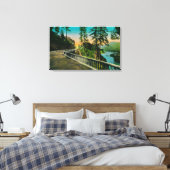 Tooth Rock op Columbia RiverColumbia, OF Canvas Afdruk (Insitu (Slaapkamer))