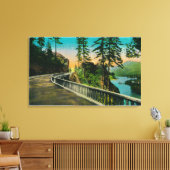 Tooth Rock op Columbia RiverColumbia, OF Canvas Afdruk (Insitu (Woonkamer))